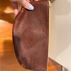 Portland Leather Brown Leather Zip Pouch